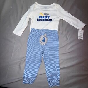 Carters Baby My First Hanukkah Outfit 9m Long Sleeve Bodysuit Pants Set